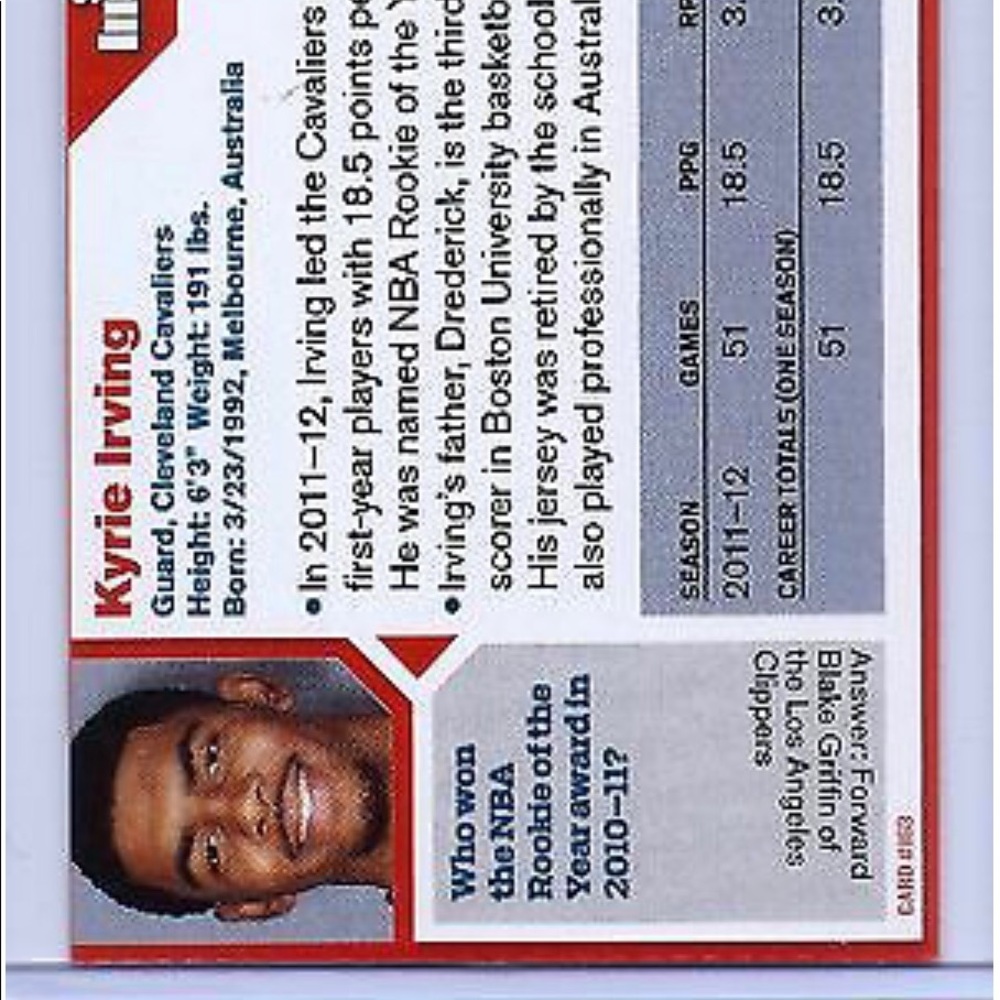 Uncut Kyrie Irving RC sports illustrated